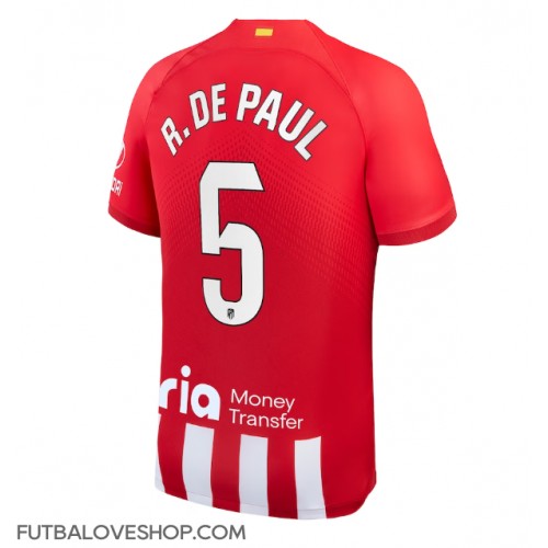 Dres Atletico Madrid Rodrigo De Paul #5 Domáci 2023-24 Krátky Rukáv